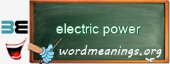 WordMeaning blackboard for electric power